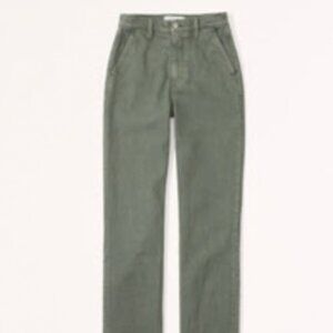 Abercrombie Curve Love Ultra High Rise 90s Straight Jean - Green - Size 25L